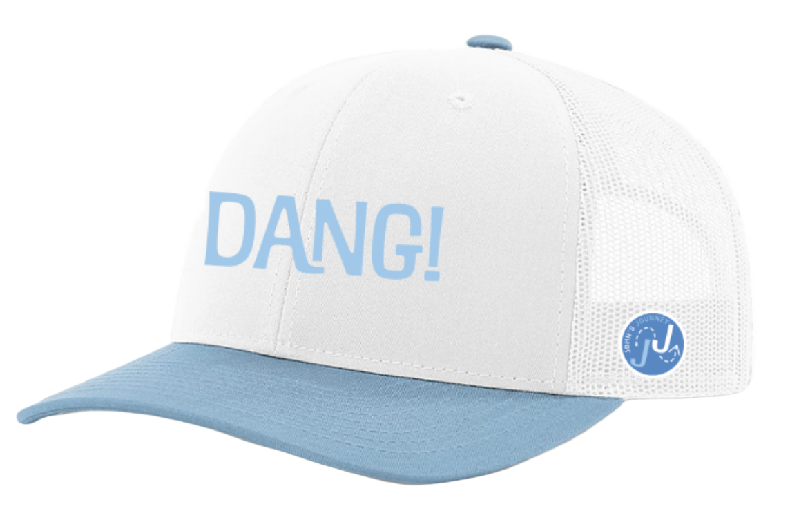 White and Carolina Blue "Dang" Trucker Hat