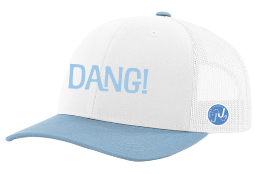 White and Carolina Blue "Dang" Trucker Hat